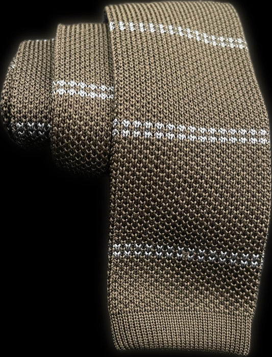Double Stripe Knit Tie