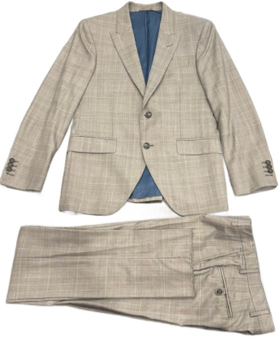 Grey Check Blue Deco Suit