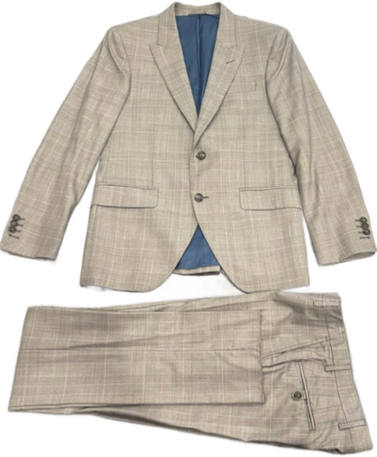 Grey Check Blue Deco Suit