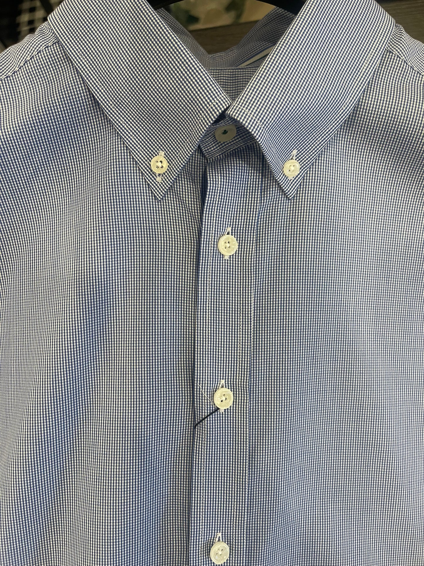 Gingham Placed Stripe Dress Shirt