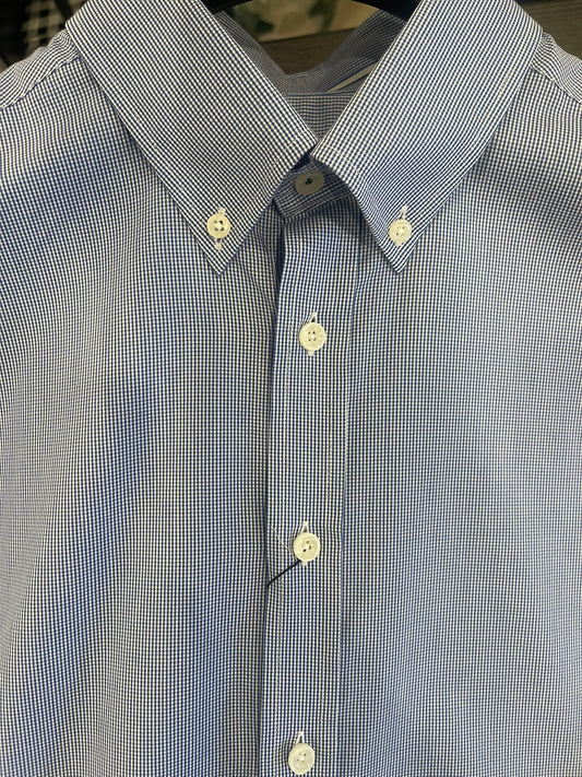Gingham Placed Stripe Dress Shirt