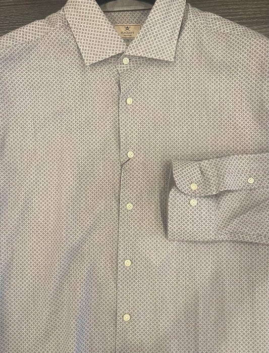 Herringbone Print Dress Shirt