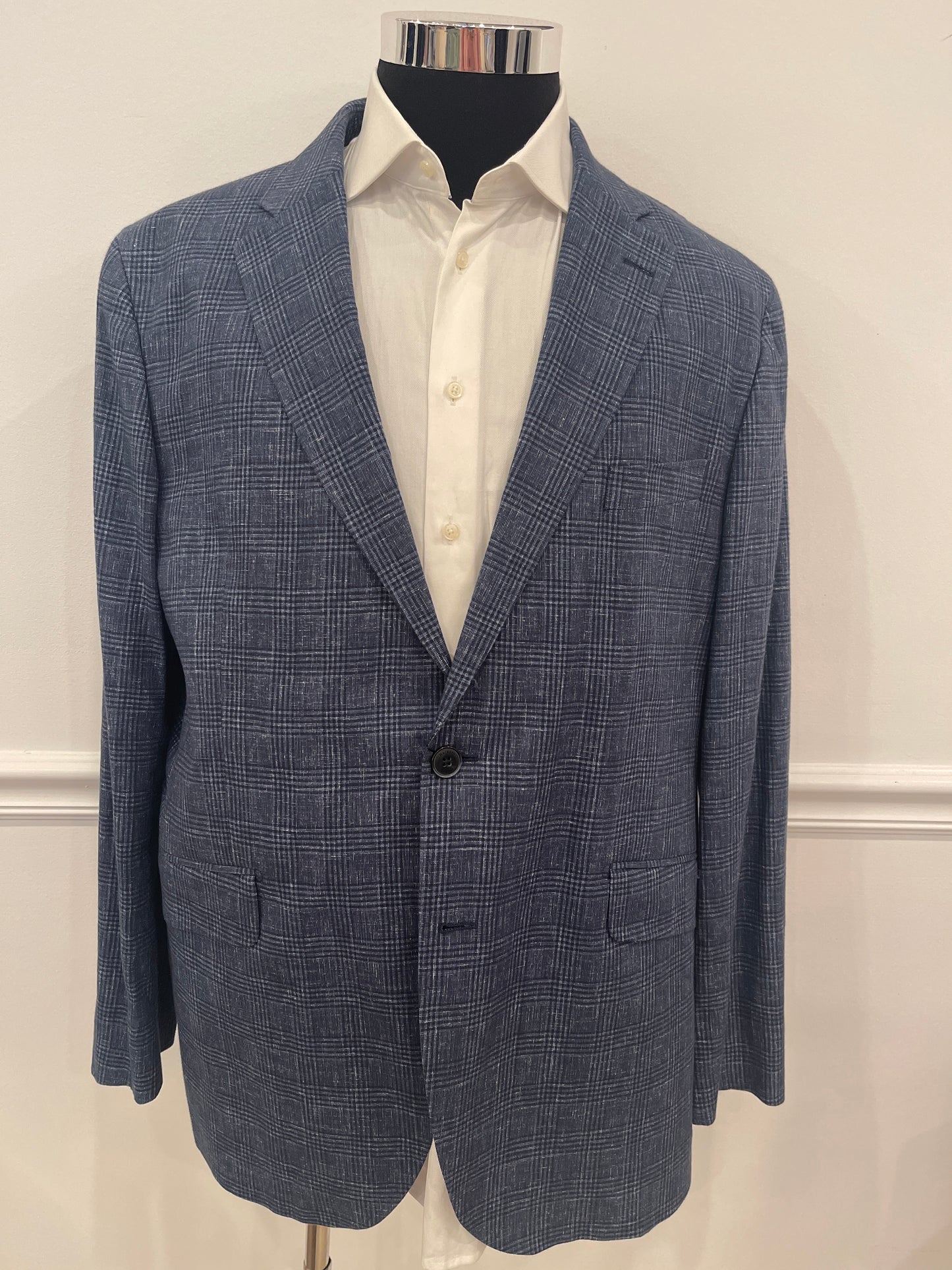 Linen Cotton Glencheck Blazer