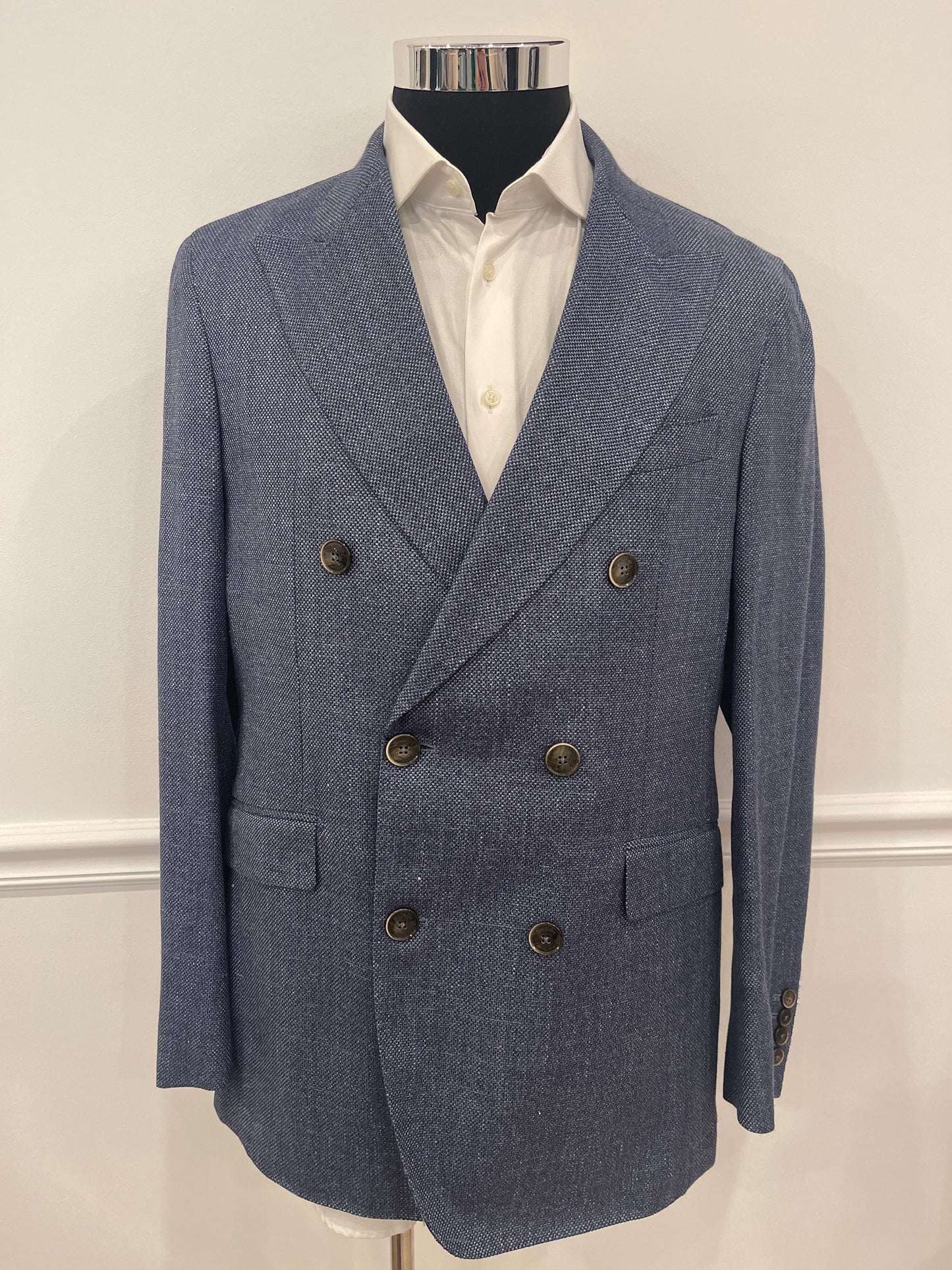 Loro Piana Mayfair Summer Tweed Doublebreasted Blazer