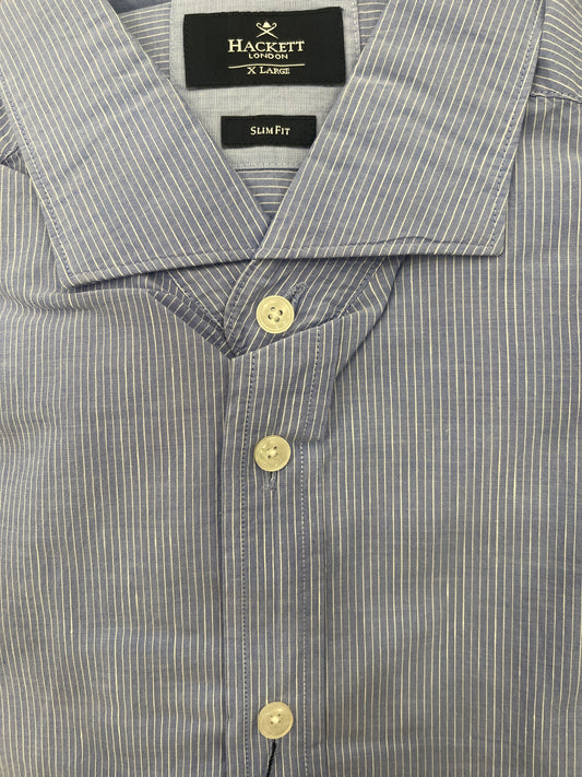 Cotton Linen Stripe Dress Shirt