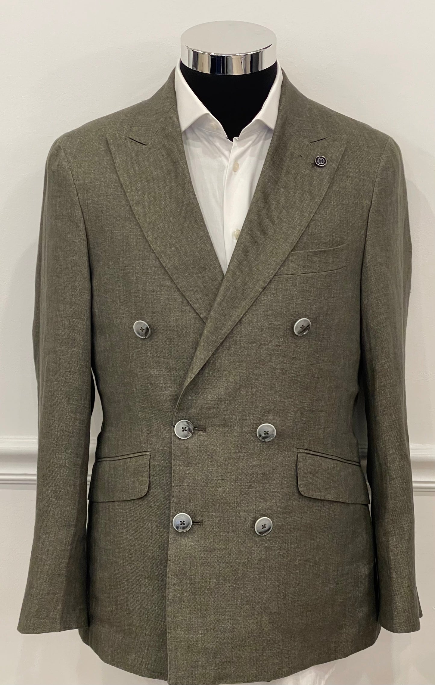 Delave Linen Double Breasted Blazer