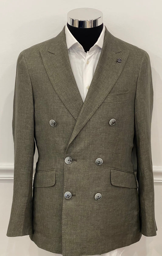 Delave Linen Double Breasted Blazer