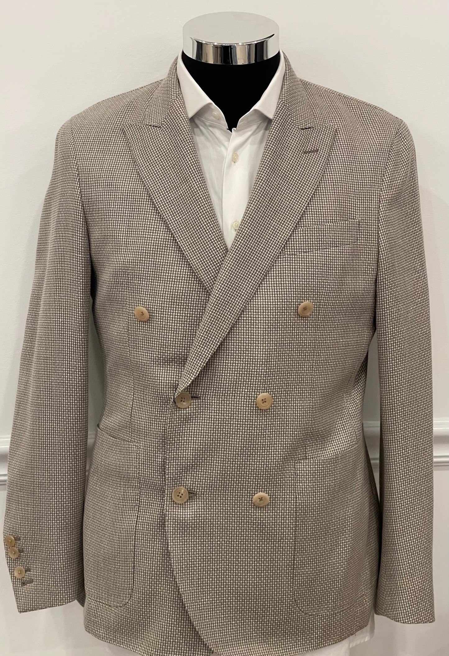 Loro Piana Mayfair Textured Weave Double Breasted Blazer