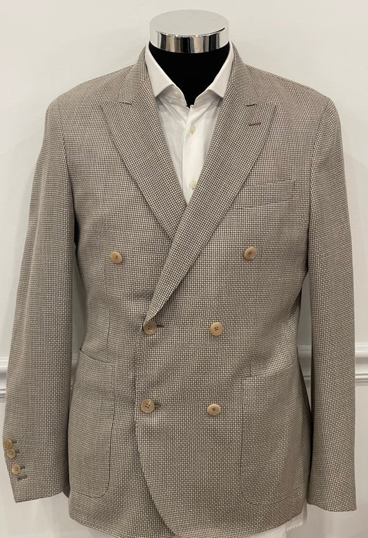 Loro Piana Mayfair Textured Weave Double Breasted Blazer