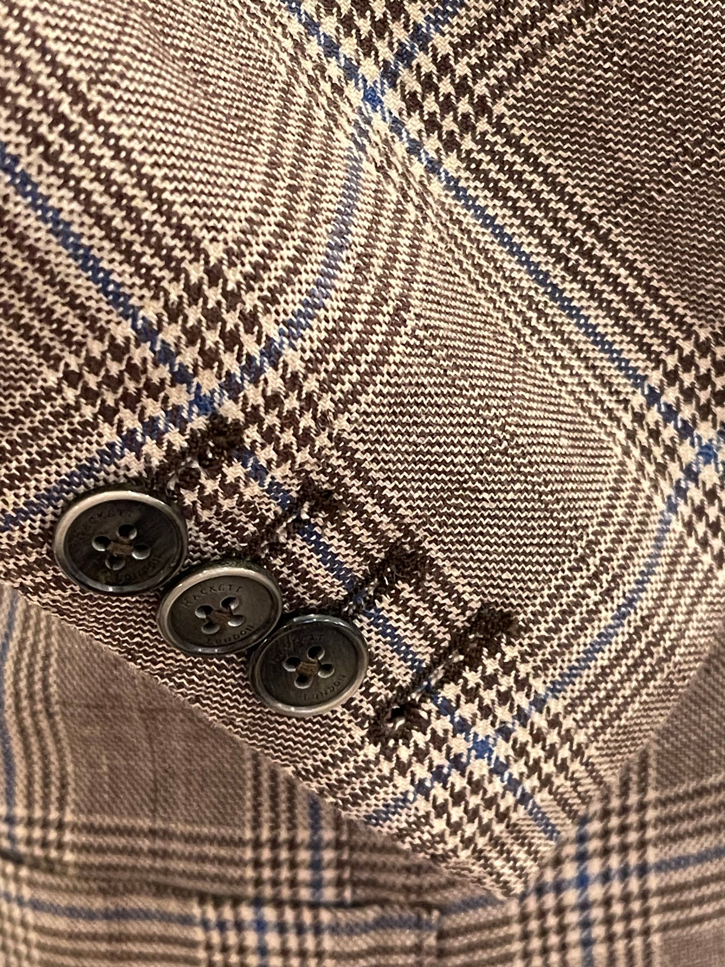 Cotton Linen Washed Check Blazer