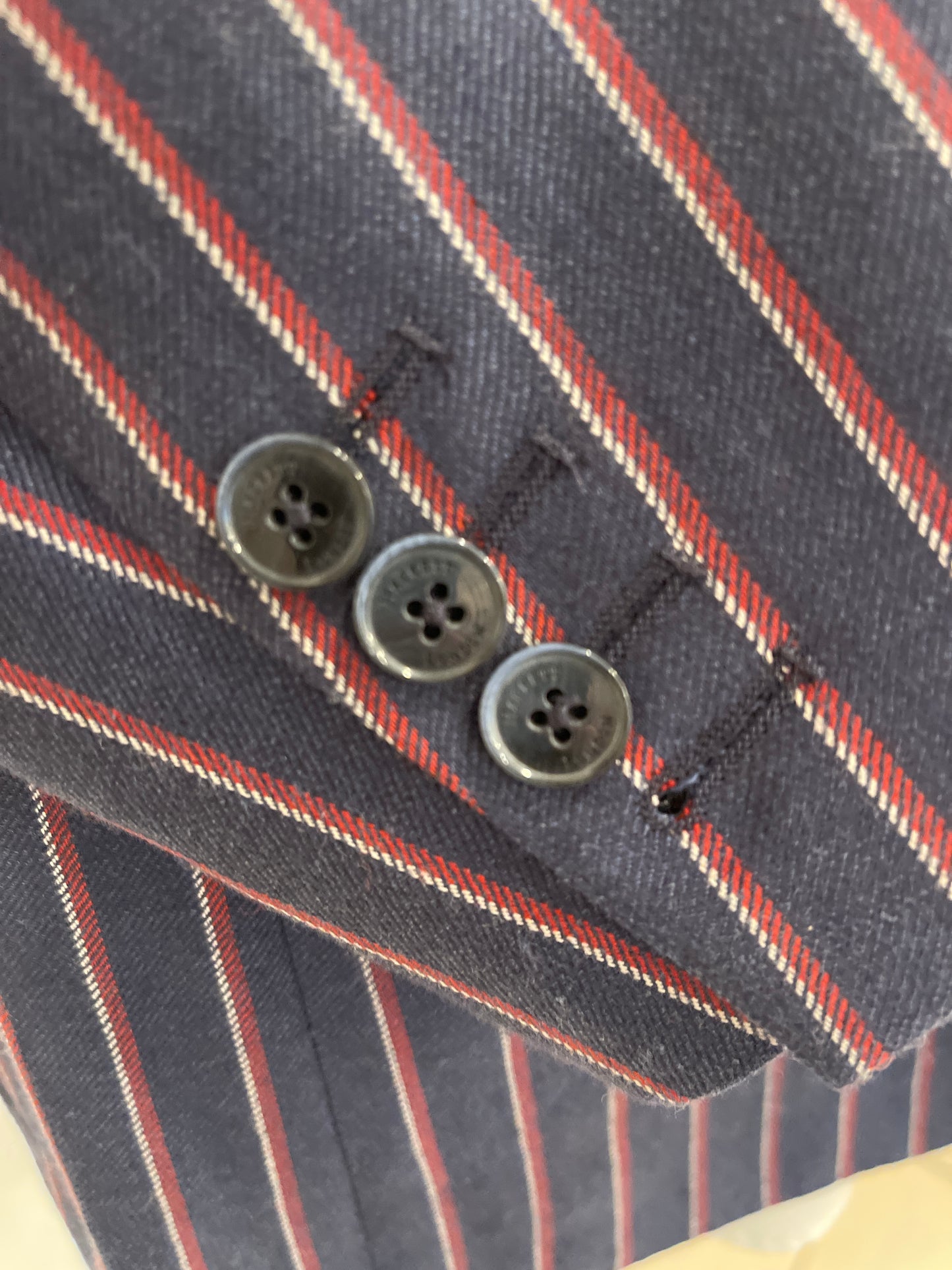 ROBERT NOBLE x Hackett Linen Stripe Double Breasted Blazer