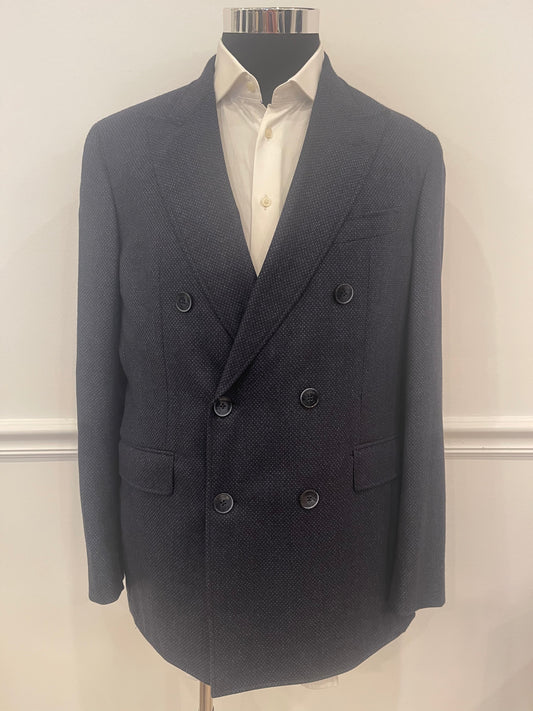 Loro Piana Mayfair Textured Wool Double Breasted Blazer