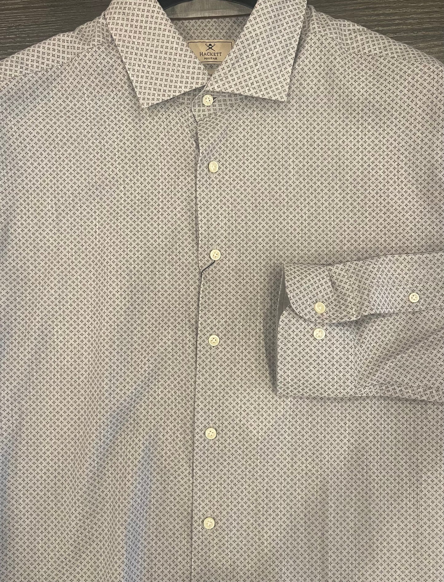 Herringbone Print Dress Shirt