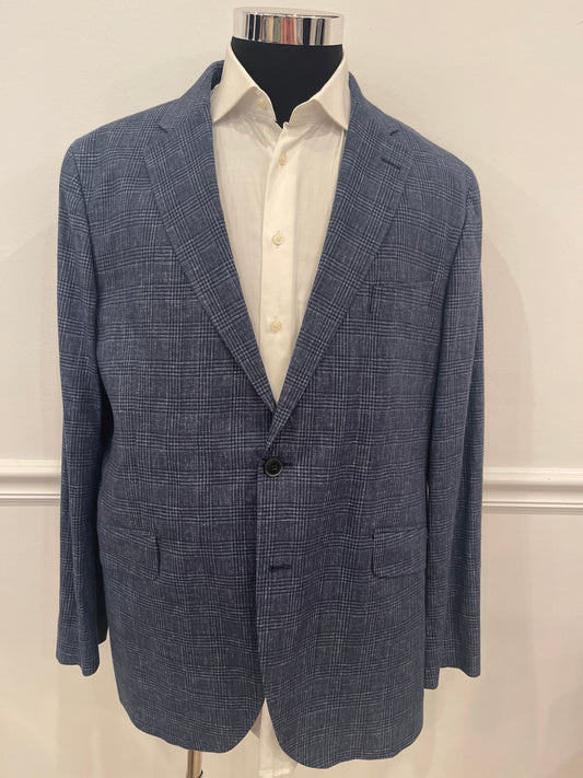 Linen Cotton Glencheck Blazer