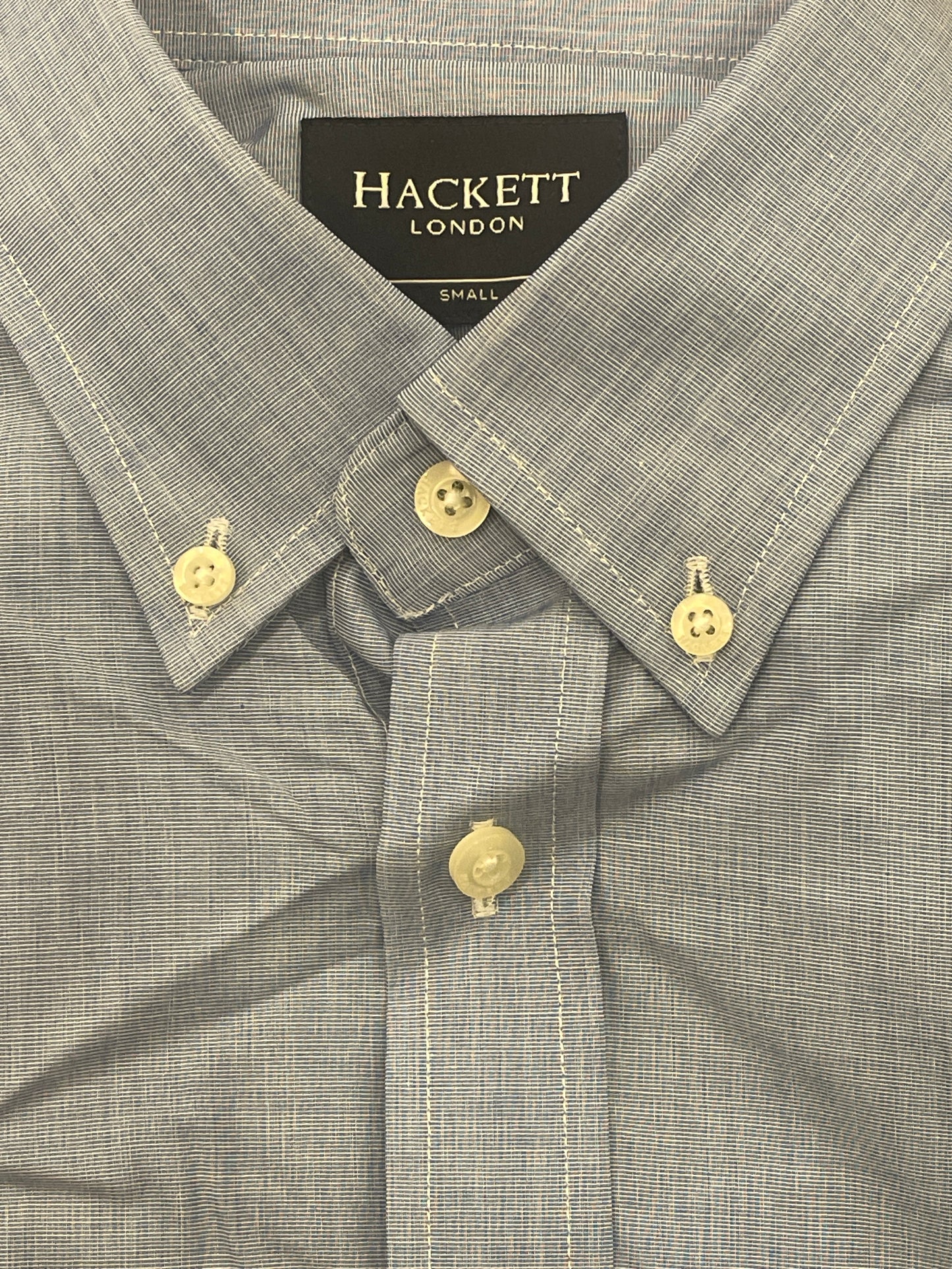 Solid Blue Placed Striped Dress Shirt