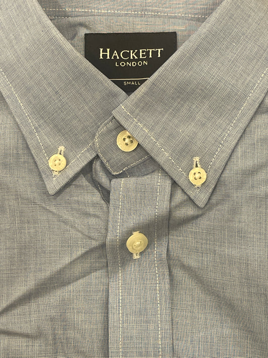 Solid Blue Placed Striped Dress Shirt