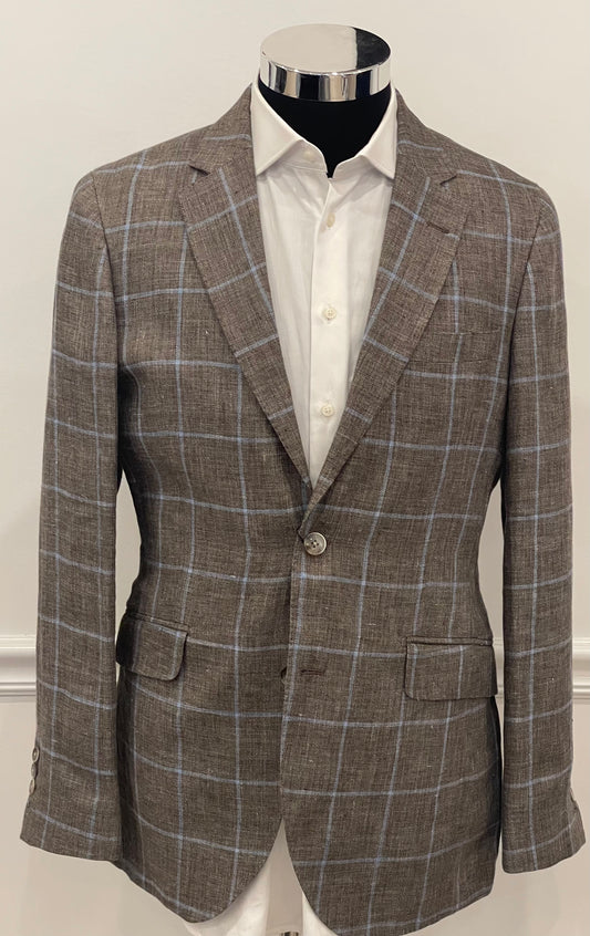 Linen Windowpane Blazer